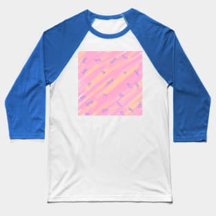 Pink red yellow watercolor abstract glitter art Baseball T-Shirt